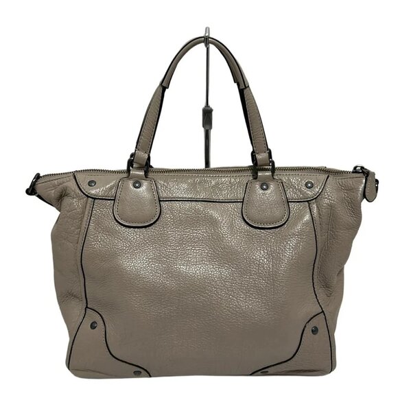 COACH Mickey Grain Leather Satchel F34040 Pink Beige Leather - Handbag - Picture 3 of 9